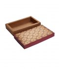 Maroon Gold Flower Print Box - Pack of 10