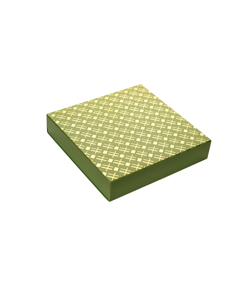 Green foil 9 chocolate box with partition - Pack of 10