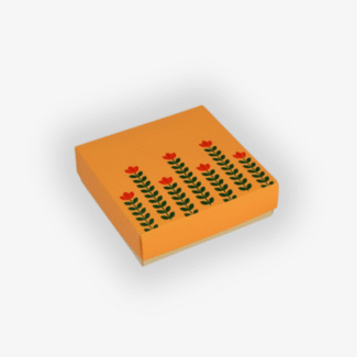 200 Gms Orange with Green Leaf Printed Box – Pack Of 10 <br><p style="font-size:15px;">(11.5 cm L 11.5 cm W 3.5 cm H)</p>