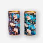 Tall Cannister with White Flower – Pack Of 10 <br><p style="font-size:15px;">(7.5 cm D 15 cm H)</p>