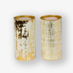 Cannister With Cream And Gold Paper – Pack Of 10 <br><p style="font-size:15px;">(7.5 cm D 15 cm L)</p>
