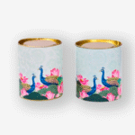 Cannister with Peacock Design Pack of 10<br><p style="font-size:15px;">(9 cm D 11 cm H)</p>
