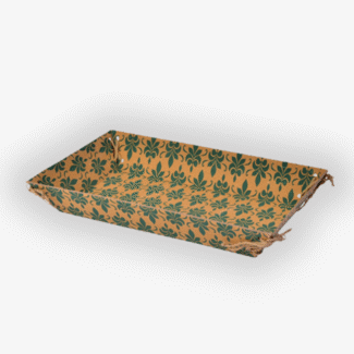 Green flower print tray – Pack of 5 <br><p style="font-size:15px;">(29.5 cm X 19.5 cm, H 5.5 cm)</p>