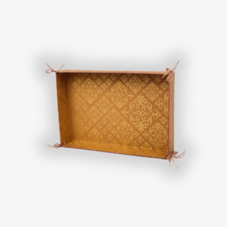 Large Gold Printed Tray – Pack of 5 <br><p style="font-size:15px;">(39 X 25.5 X 6 cm)</p>