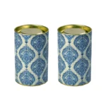 Blue Motif Cannister <br> Pack of 10<br><p style="font-size:15px;">(6.5 cm D 11 cm H)</p>