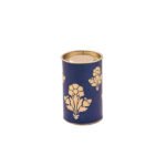 Cannister Blue Foil Flower <br> Pack of 10 <br> <p style="font-size:15px;">(D 6.5 cm, H 11 cm)</p>