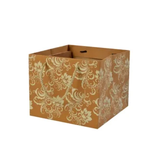 Cream Hibiscus Bag – Square <br>Pack of 10 <p style="font-size:15px;">(8.5 X 8.5 inch H 7 inch)</p>