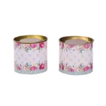 Small Cannister With Pink Flower <br>Pack Of 10 <p style="font-size:15px;">(7.5 cm D 7 cm H)</p>