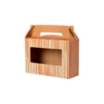 Kraft handle box with stripes <br> Pack of 10 <br><p style="font-size:15px;">(24 X 8.5 cm, H 16 cm)</p>