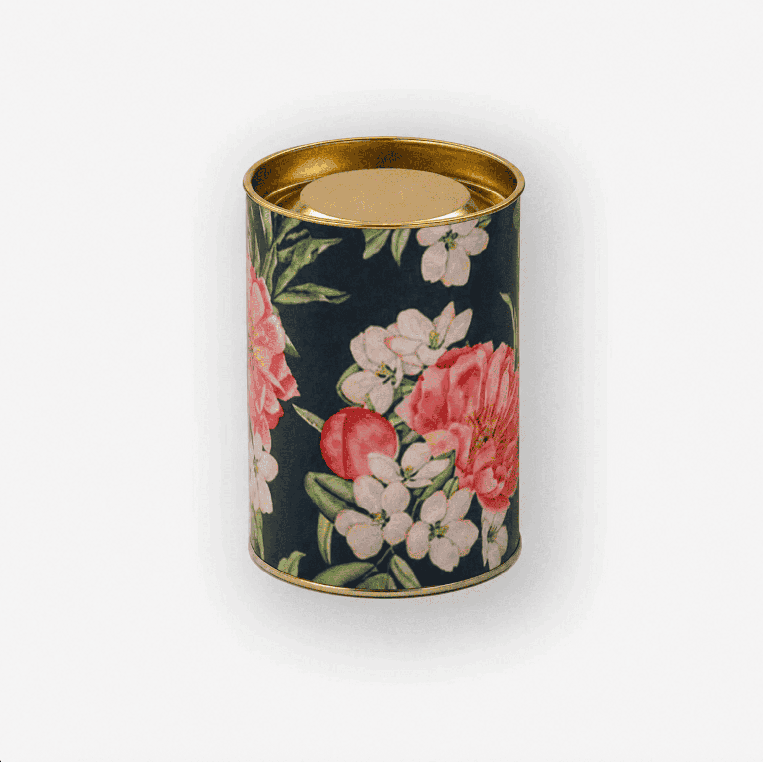 Medium Cannister With White Floral<br>Pack of 10<br> <p style="font-size:15px;">(11cm Ht 7.5cm Dia)</p>