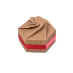 Hexa box big with ribbon <br> Pack Of 10 <br><p style="font-size:15px;">(15 cm D 7.5 cm H)</p>