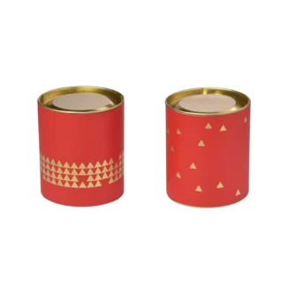 Red and gold canister  <br>Pack Of 10 <p style="font-size:15px;">(9 cm D 11 cm H)</p>